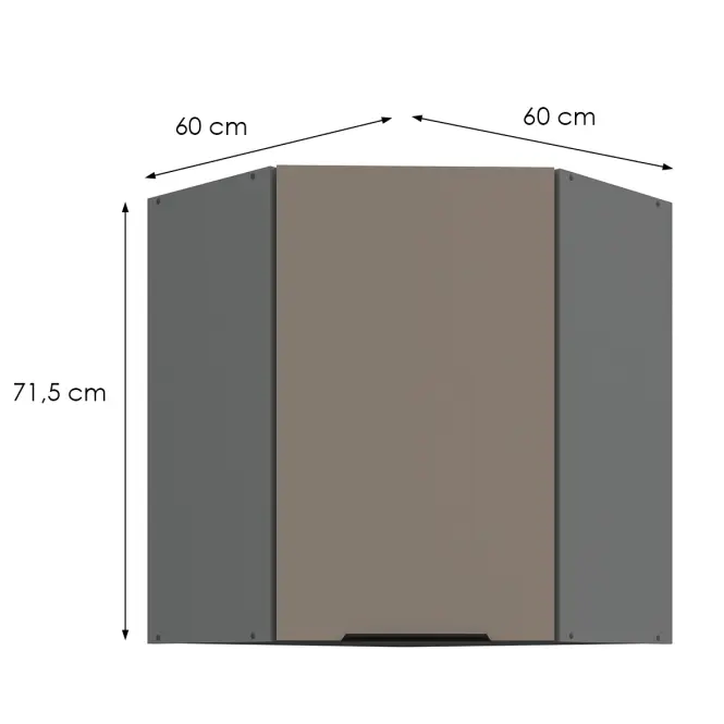 Konyhaszekrény Aria-Ta/Ant Anti Fingerprint 60x60 Gn-72 1f (45°),2