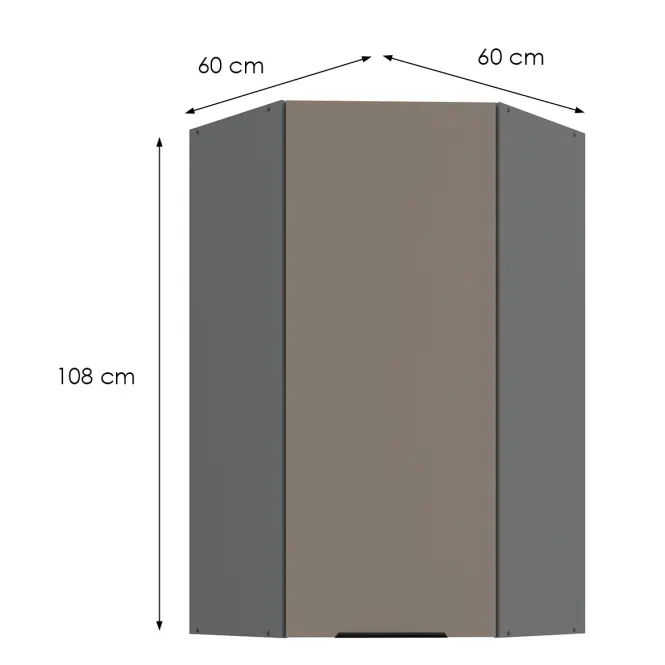 Konyhaszekrény Aria-Ta/Ant Anti Fingerprint 60x60 Gn-108 1f (45°),2
