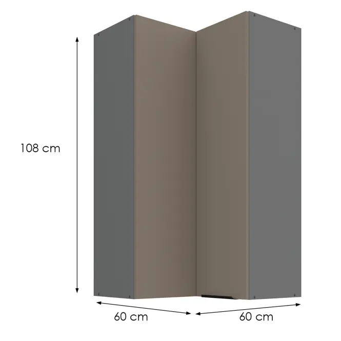 Konyhaszekrény Aria-Ta/Ant Anti Fingerprint 60x60 Gn-108 2f (90°)