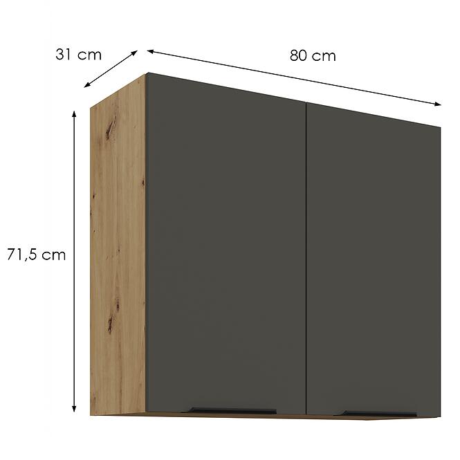 Konyhaszekrény Aria-Gr/Ar Anti Fingerprint 80g-72 2f,2