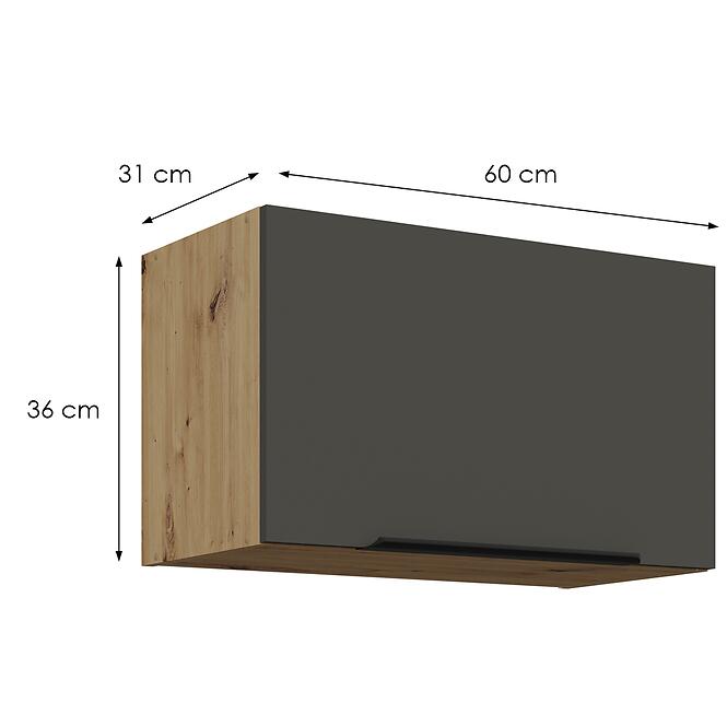 Konyhaszekrény Aria-Gr/Ar Anti Fingerprint 60gu-36 1f,2