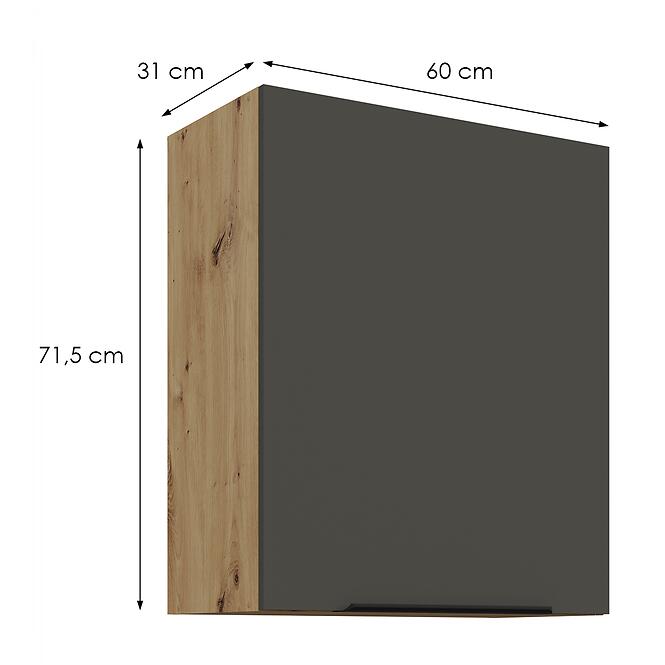 Konyhaszekrény Aria-Gr/Ar Anti Fingerprint 60g-72 1f,2