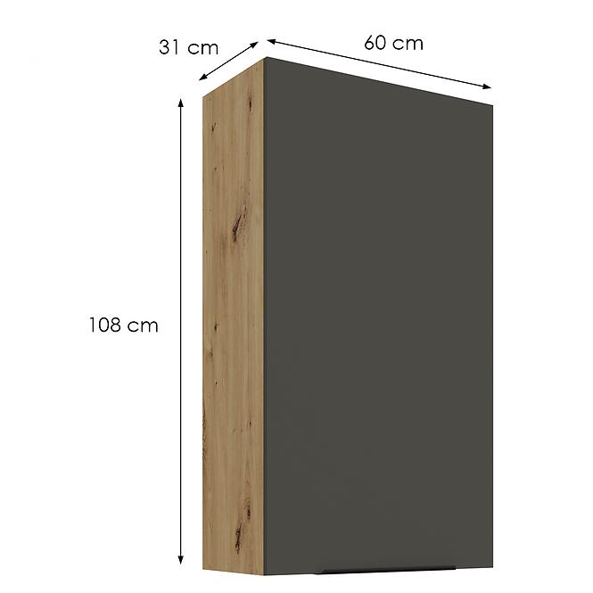 Konyhaszekrény Aria-Gr/Ar Anti Fingerprint 60g-108 1f,2