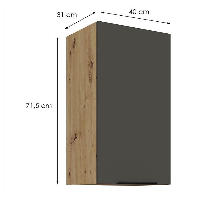 Konyhaszekrény Aria-Gr/Ar Anti Fingerprint 40g-72 1f,2