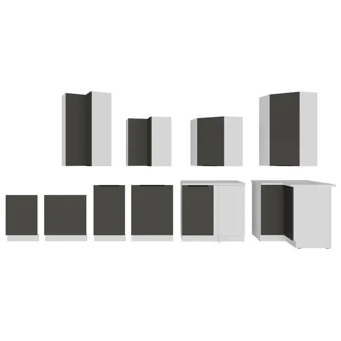 Konyhaszekrény Aria-Gr/Wh Anti Fingerprint 80 Nagu-36 1f,11
