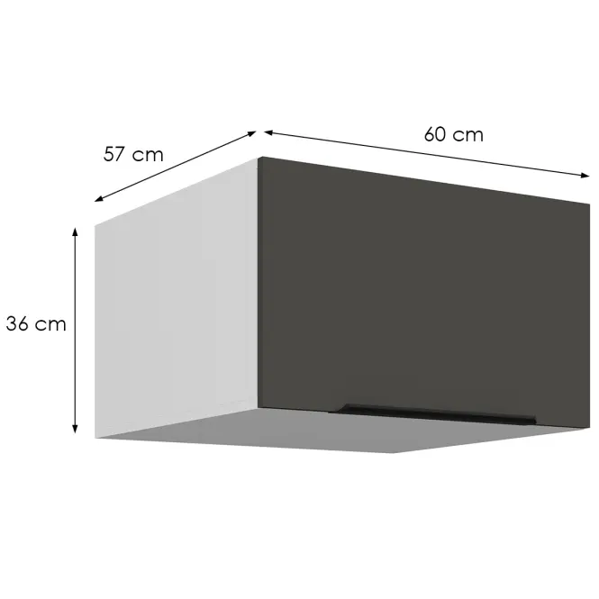 Konyhaszekrény Aria-Gr/Wh Anti Fingerprint 60 Nagu-36 1f,2