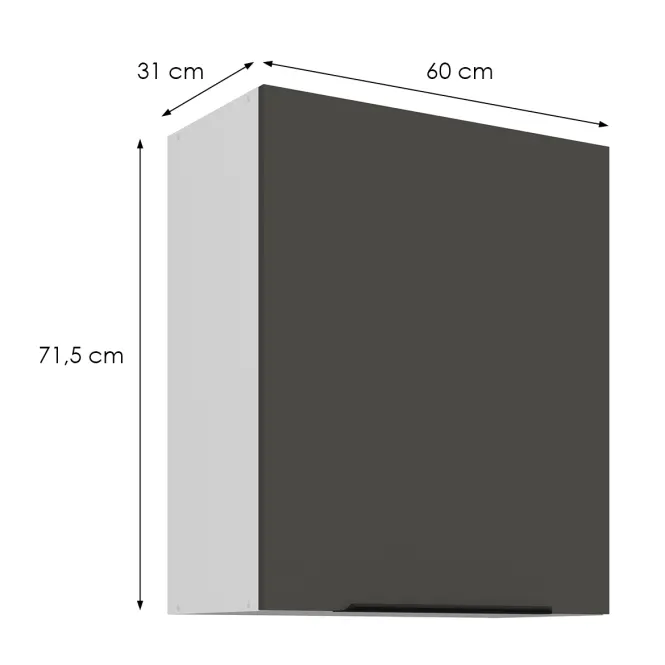 Konyhaszekrény Aria-Gr/Wh Anti Fingerprint 60g-72 1f,2