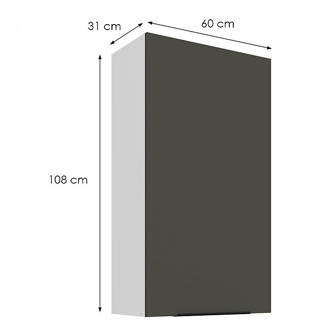 Konyhaszekrény Aria-Gr/Wh Anti Fingerprint 60g-108 1f
