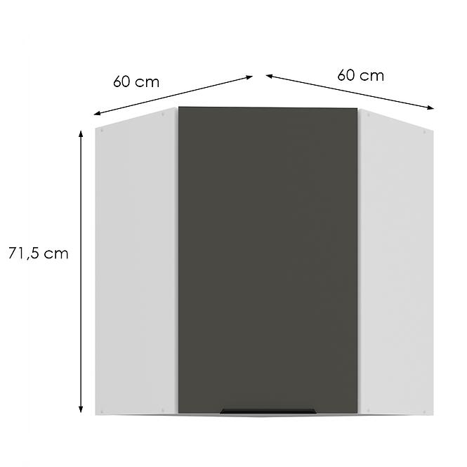 Konyhaszekrény Aria-Gr/Wh Anti Fingerprint 60x60 Gn-72 1f (45°)