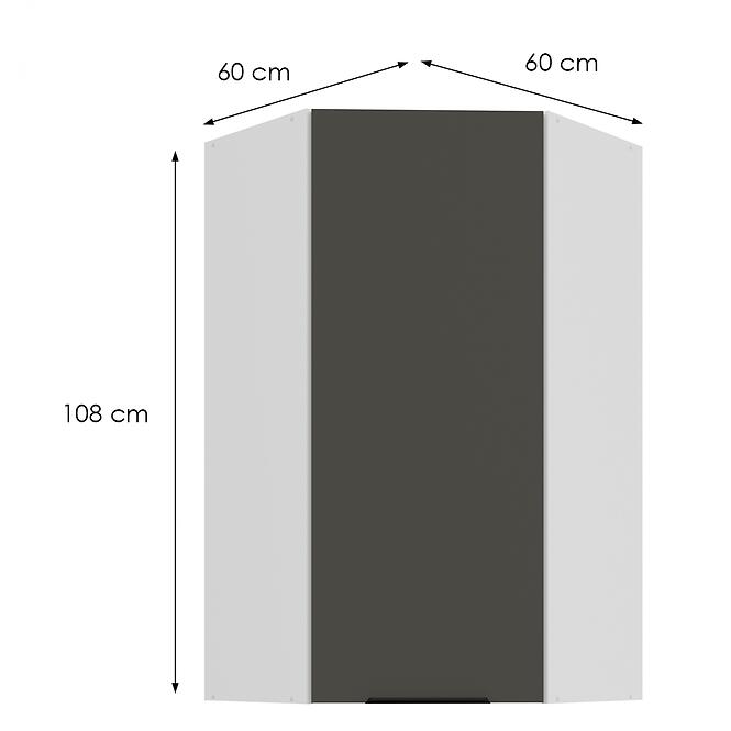 Konyhaszekrény Aria-Gr/Wh Anti Fingerprint 60x60 Gn-108 1f (45°),2