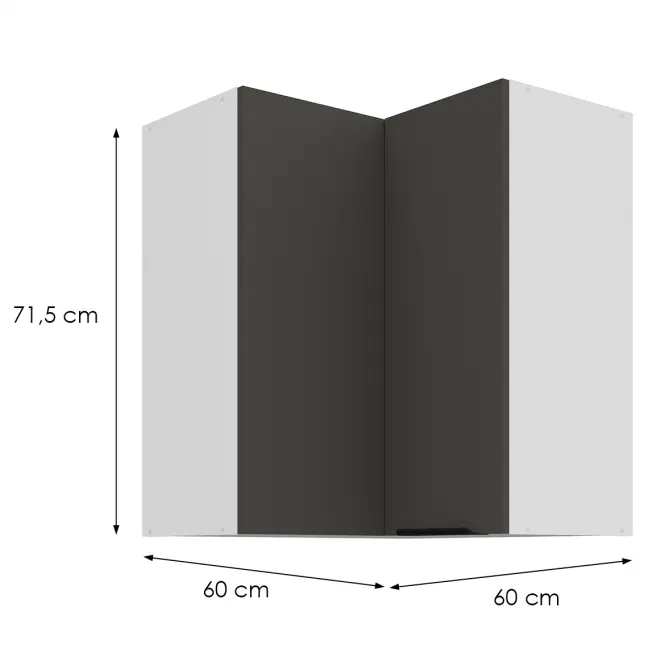 Konyhaszekrény Aria-Gr/Wh Anti Fingerprint 60x60 Gn-72 2f (90°)