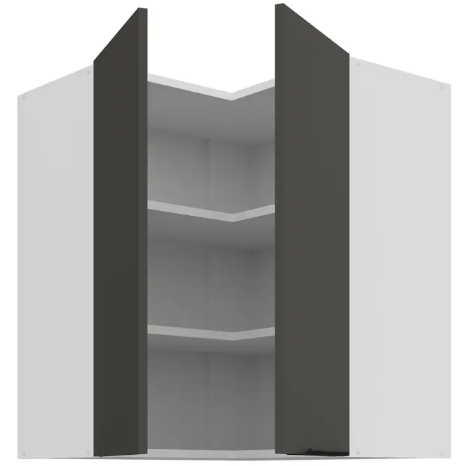 Konyhaszekrény Aria-Gr/Wh Anti Fingerprint 60x60 Gn-72 2f (90°),3