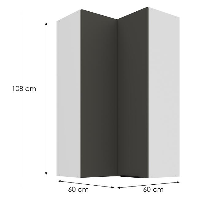 Konyhaszekrény Aria-Gr/Wh Anti Fingerprint 60x60 Gn-108 2f (90°)