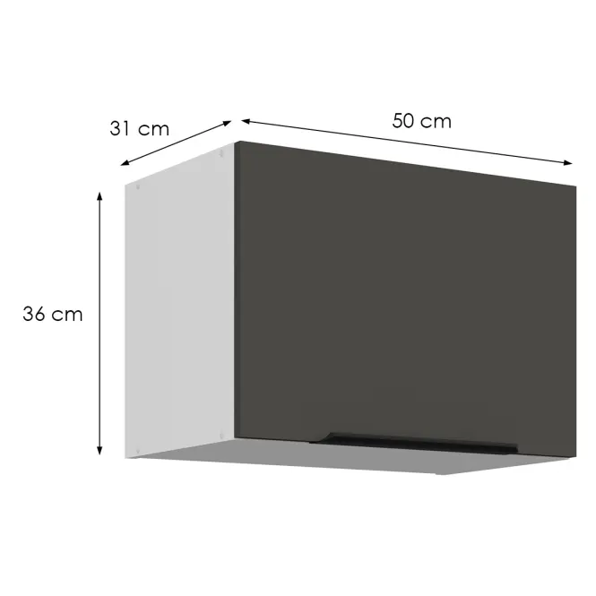 Konyhaszekrény Aria-Gr/Wh Anti Fingerprint 50gu-36 1f,2