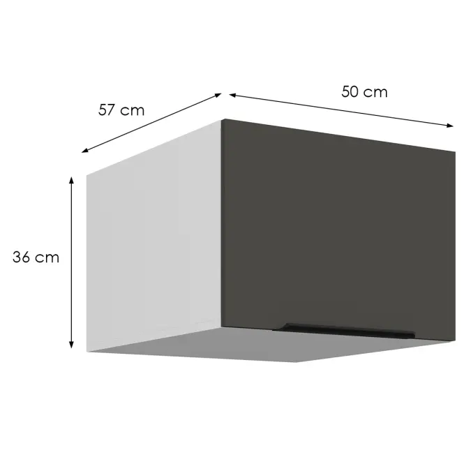 Konyhaszekrény Aria-Gr/Wh Anti Fingerprint 50 Nagu-36 1f