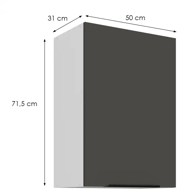Konyhaszekrény Aria-Gr/Wh Anti Fingerprint 50g-72 1f,2
