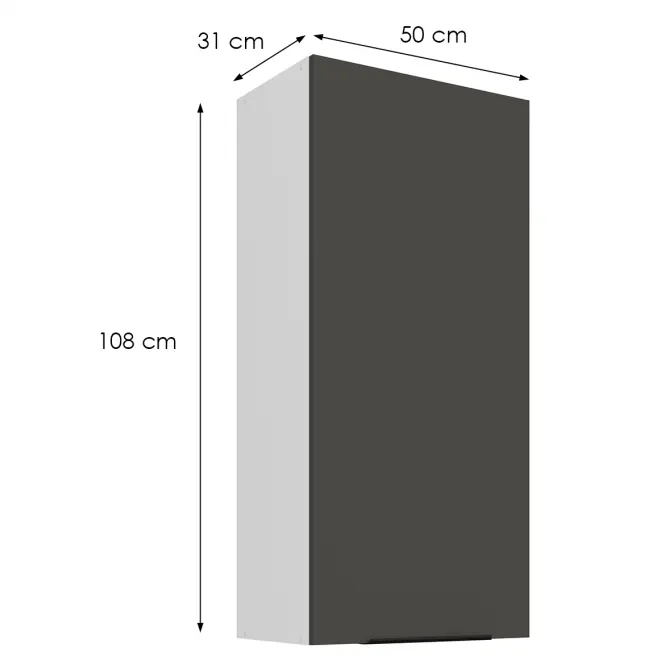 Konyhaszekrény Aria-Gr/Wh Anti Fingerprint 50g-108 1f