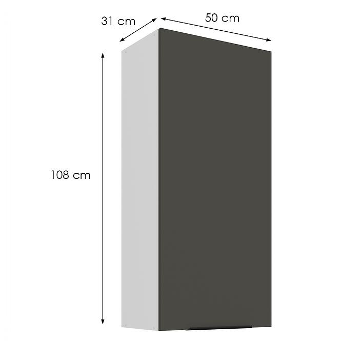Konyhaszekrény Aria-Gr/Wh Anti Fingerprint 50g-108 1f,2