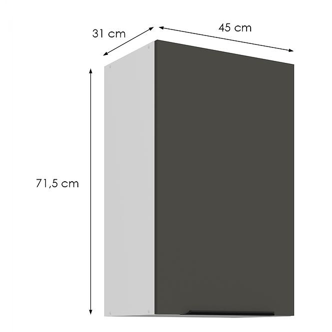 Konyhaszekrény Aria-Gr/Wh Anti Fingerprint 45g-72 1f,2
