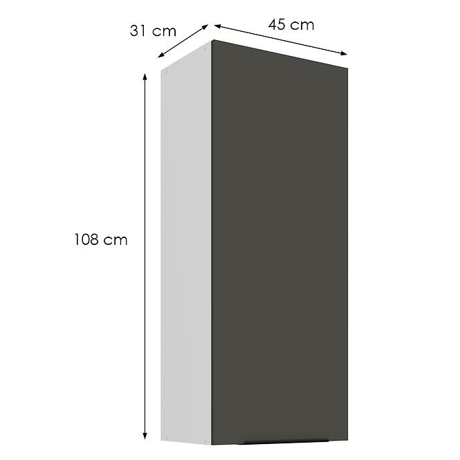 Konyhaszekrény Aria-Gr/Wh Anti Fingerprint 45g-108 1f