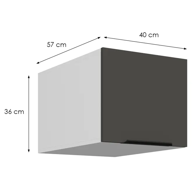 Konyhaszekrény Aria-Gr/Wh Anti Fingerprint 40 Nagu-36 1f
