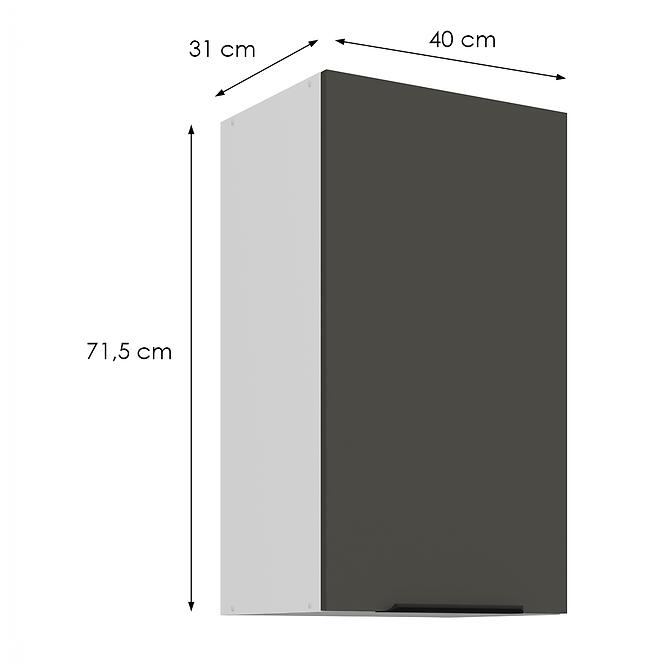 Konyhaszekrény Aria-Gr/Wh Anti Fingerprint 40g-72 1f