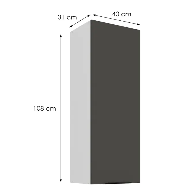 Konyhaszekrény Aria-Gr/Wh Anti Fingerprint 40g-108 1f