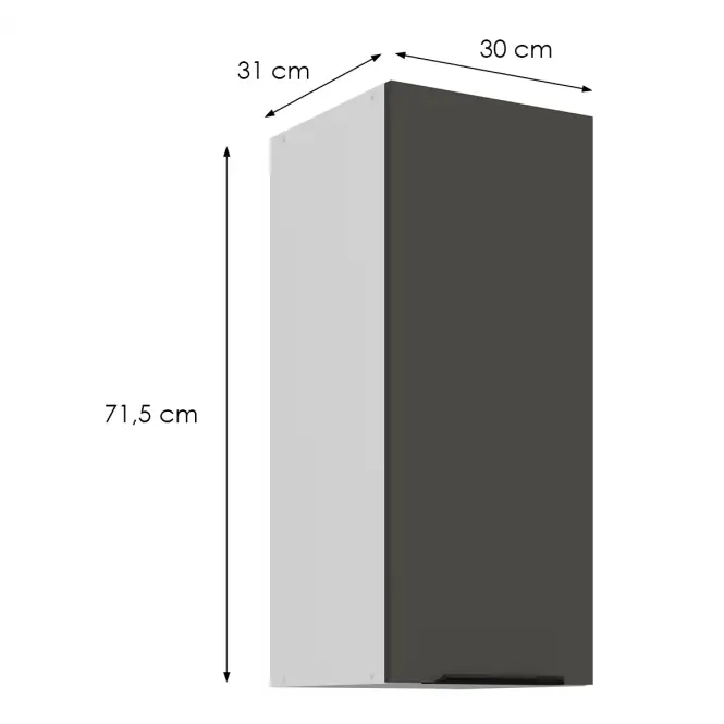 Konyhaszekrény Aria-Gr/Wh Anti Fingerprint 30g-72 1f