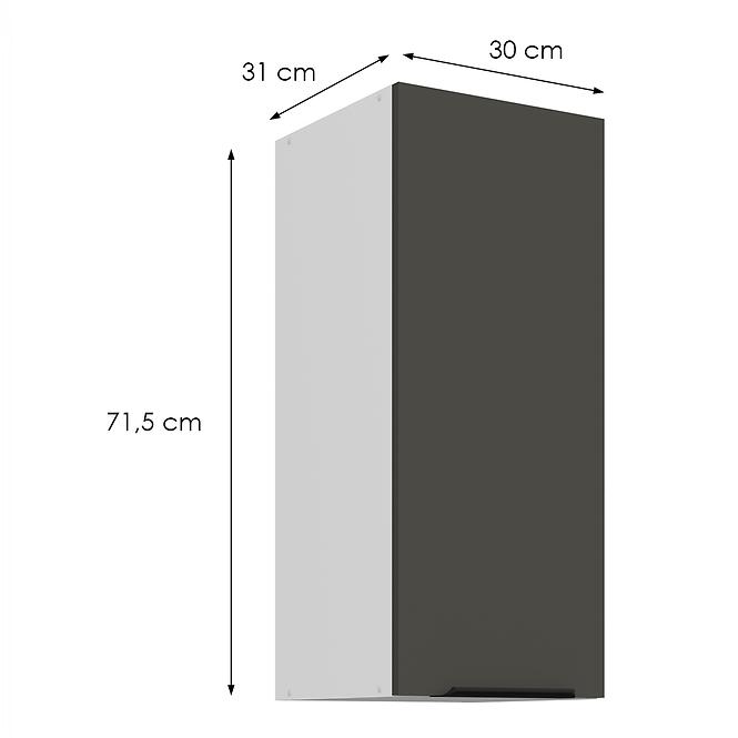 Konyhaszekrény Aria-Gr/Wh Anti Fingerprint 30g-72 1f,2