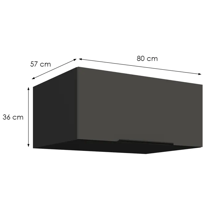 Konyhaszekrény Aria-Gr/Bl Anti Fingerprint 80 Nagu-36 1f,2