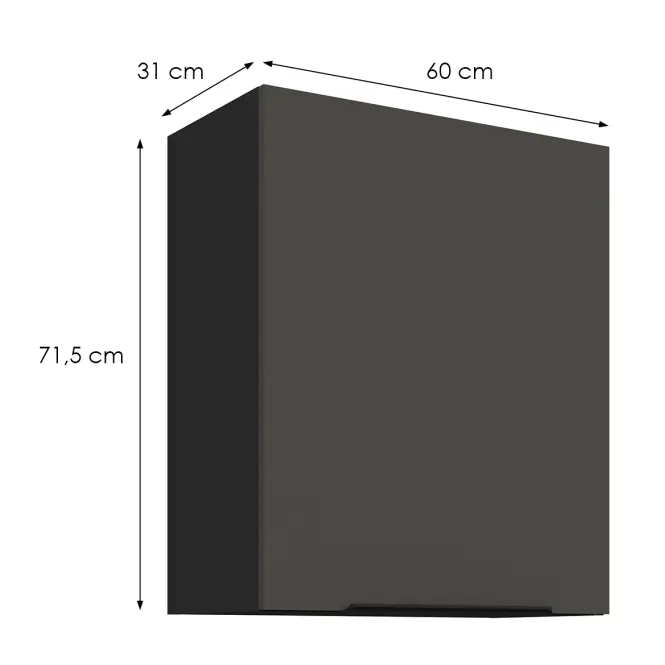 Konyhaszekrény Aria-Gr/Bl Anti Fingerprint 60g-72 1f