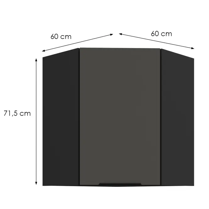 Konyhaszekrény Aria-Gr/Bl Anti Fingerprint 60x60 Gn-72 1f (45°),2