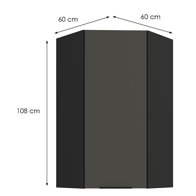 Konyhaszekrény Aria-Gr/Bl Anti Fingerprint 60x60 Gn-108 1f (45°)