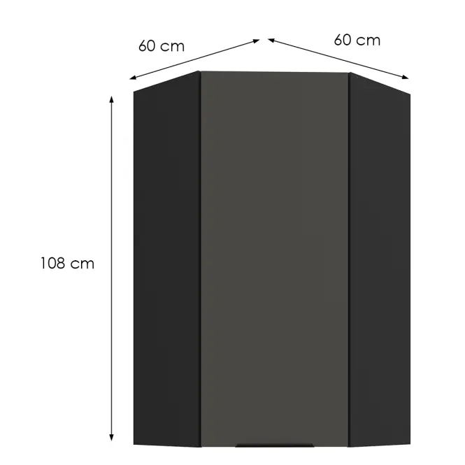 Konyhaszekrény Aria-Gr/Bl Anti Fingerprint 60x60 Gn-108 1f (45°),2