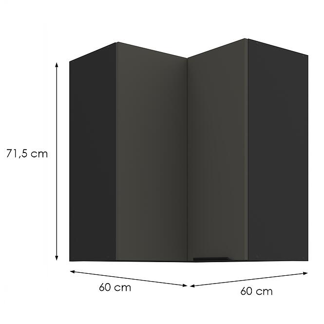 Konyhaszekrény Aria-Gr/Bl Anti Fingerprint 60x60 Gn-72 2f (90°)