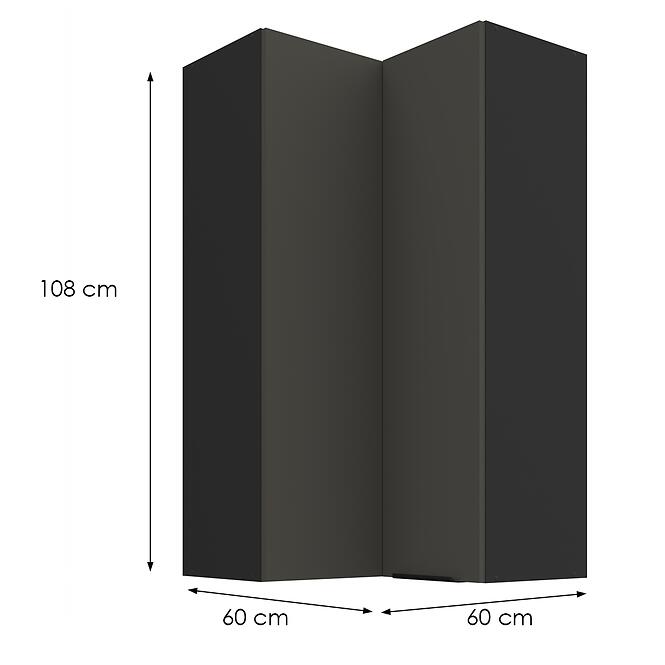 Konyhaszekrény Aria-Gr/Bl Anti Fingerprint 60x60 Gn-108 2f (90°)