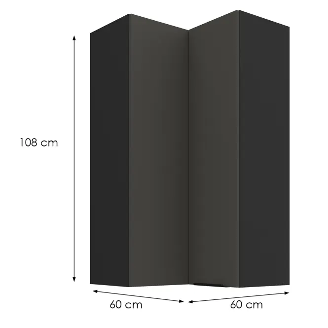 Konyhaszekrény Aria-Gr/Bl Anti Fingerprint 60x60 Gn-108 2f (90°),2