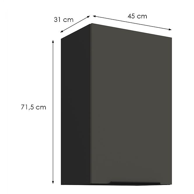 Konyhaszekrény Aria-Gr/Bl Anti Fingerprint 45g-72 1f,2