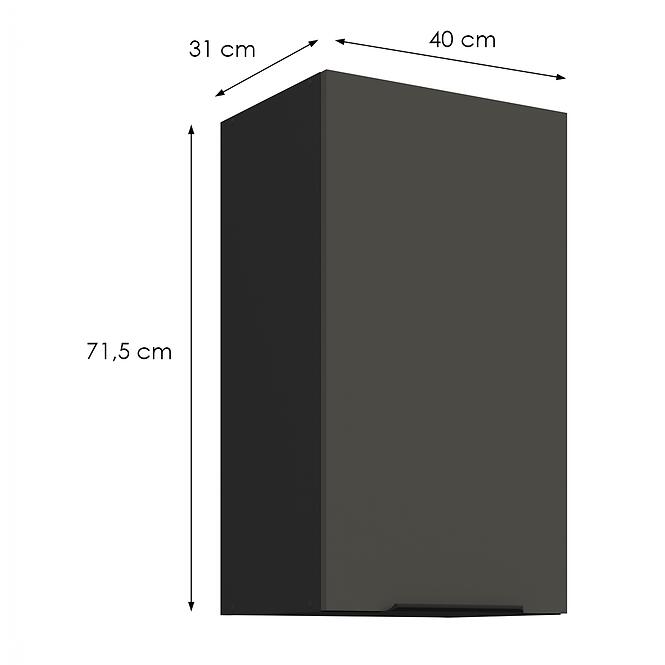 Konyhaszekrény Aria-Gr/Bl Anti Fingerprint 40g-72 1f