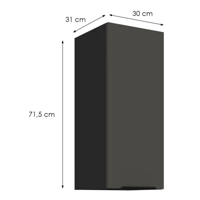 Konyhaszekrény Aria-Gr/Bl Anti Fingerprint 30g-72 1f,2