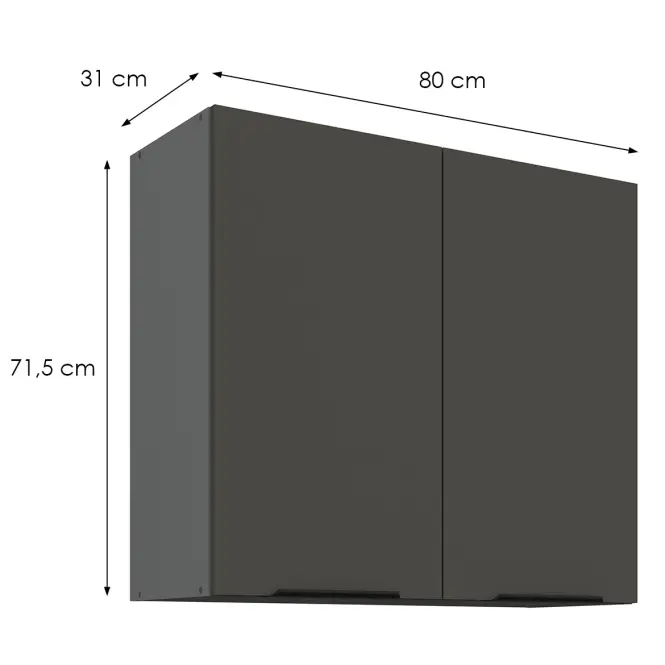 Konyhaszekrény Aria-Gr/Ant Anti Fingerprint 80g-72 2f