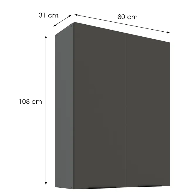 Konyhaszekrény Aria-Gr/Ant Anti Fingerprint 80g-108 2f