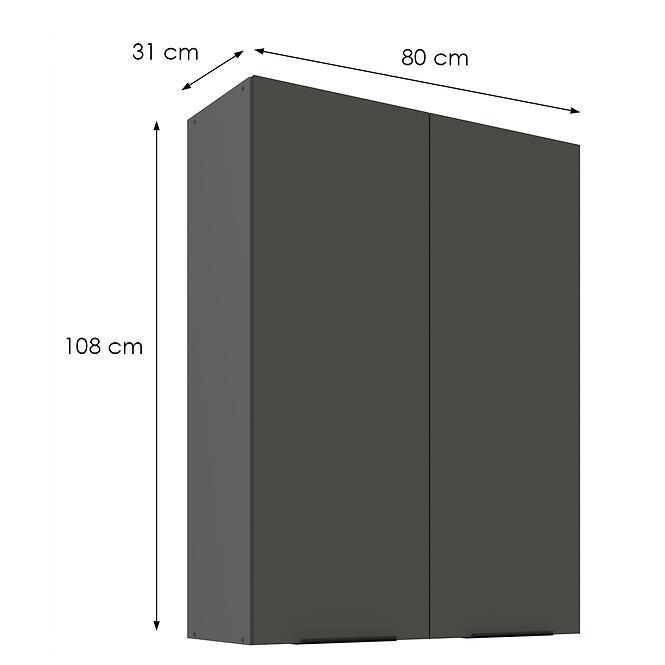 Konyhaszekrény Aria-Gr/Ant Anti Fingerprint 80g-108 2f,2