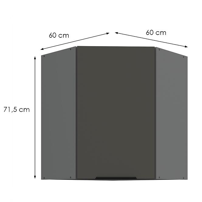 Konyhaszekrény Aria-Gr/Ant Anti Fingerprint 60x60 Gn-72 1f (45°)