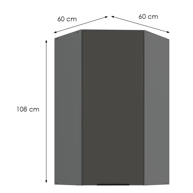 Konyhaszekrény Aria-Gr/Ant Anti Fingerprint 60x60 Gn-108 1f (45°)