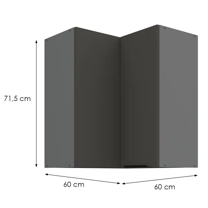 Konyhaszekrény Aria-Gr/Ant Anti Fingerprint 60x60 Gn-72 2f (90°)