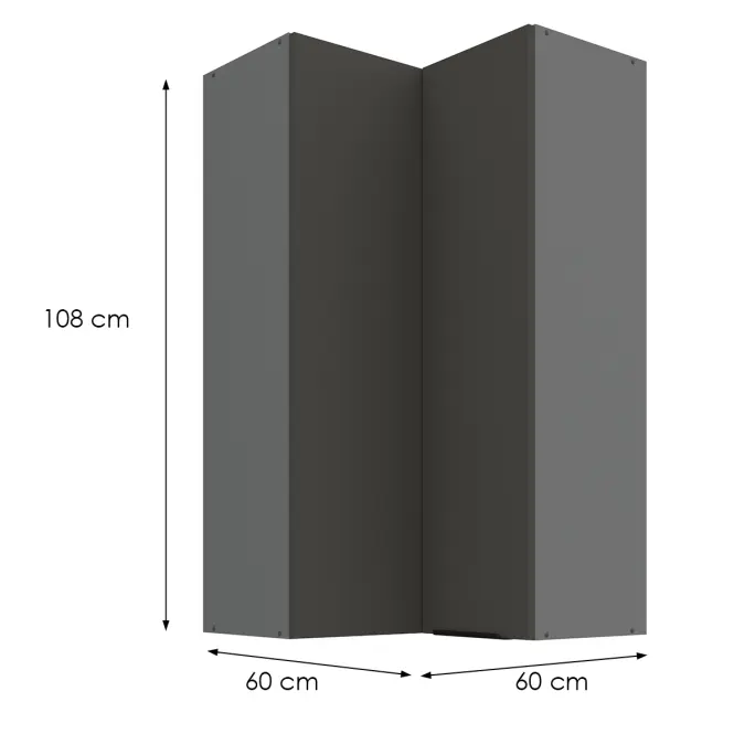 Konyhaszekrény Aria-Gr/Ant Anti Fingerprint 60x60 Gn-108 2f (90°)