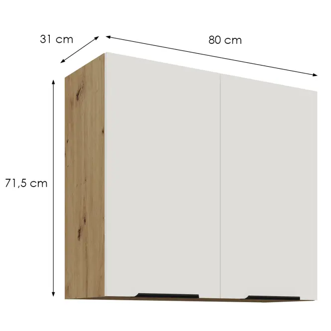 Konyhaszekrény Aria-Wh/Ar Anti Fingerprint 80g-72 2f,2