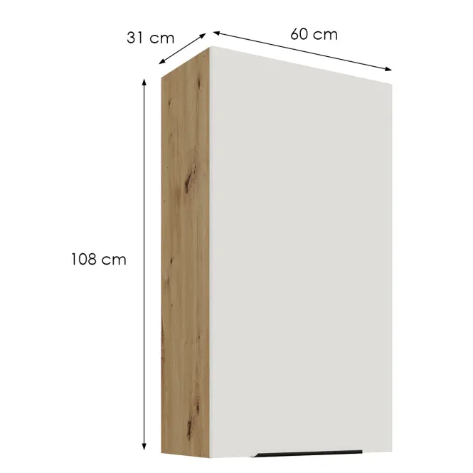 Konyhaszekrény Aria-Wh/Ar Anti Fingerprint 60g-108 1f,2