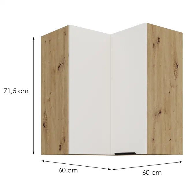 Konyhaszekrény Aria-Wh/Ar Anti Fingerprint 60x60 Gn-72 2f (90°)